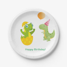 Personalized Baby Dinosaurs Paper Plate