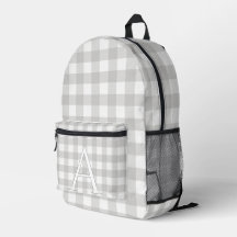 Personalized Baby Dove Gray Gingham Baby Travel