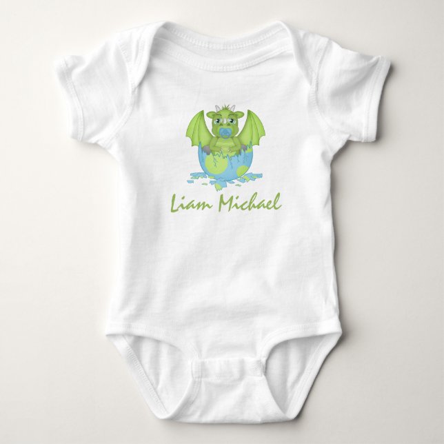 Personalized Baby Dragon Jersey Bodysuit (Front)