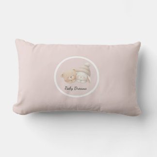 Personalized Baby Dreams Burp Cloth – Cute Bear & Lumbar Pillow
