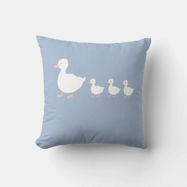 Personalized Baby Duckling Nursery Throw Pillow (Front)