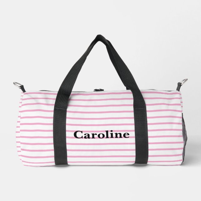 Personalized Baby Duffle Bag, Monogram Seersucker  Duffle Bag (Front)
