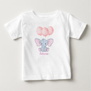 Personalized Baby Elephant Baby T-Shirt