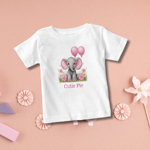 Personalized Baby Elephant Pink Baby Shower Gift T-Shirt