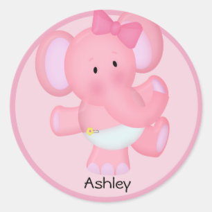 Personalized Baby Elephant Sticker