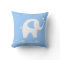 Personalized baby elephant throw pillow | Blue