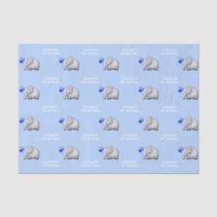 Personalized Baby Elephants 1st Kid Birthday Party Tissue Paper