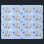 Personalized Baby Elephants 1st Kid Birthday Party Wrapping Paper<br><div class="desc">This gorgeous wrapping paper features a pattern of cute elephants with heart balloons standing against a whimsical baby blue ground. The kid's name and type of event can be easily personalized as you like. Also great for baby showers. An original design available exclusively at ©EleSil online store.</div>