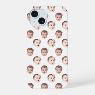 Personalized Baby Face 2 Photos White iPhone 15 Case