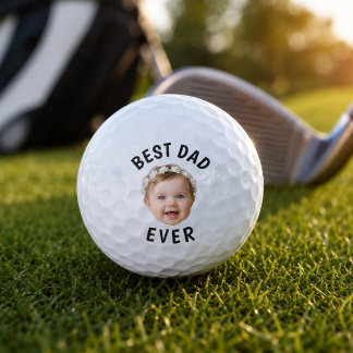 Personalized Baby Face Best Dad Ever Father's day Golf Balls