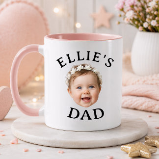 Personalized Baby Face Dad father's day photo gift Mug