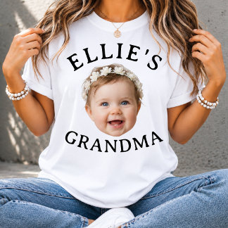 Personalized Baby Face Grandma Custom photo gift T-Shirt