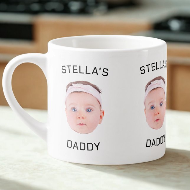 Personalized Baby Face Photo Dad Gift Espresso Cup (Creator Uploaded)