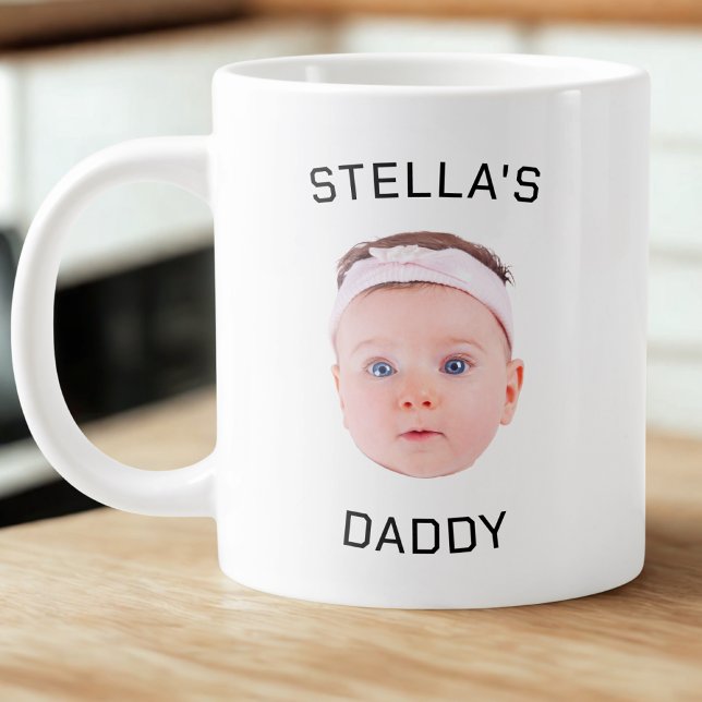 Personalized Baby Face Photo Dad Gift Large Coffee Mug (Creator Uploaded)