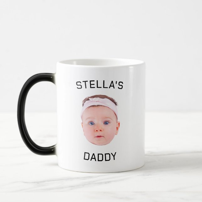 Personalized Baby Face Photo Dad Gift Magic Mug (Left)