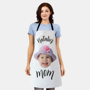 Personalized Baby Face Photo Name New Mom Apron
