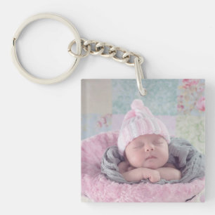 Personalized Baby Family Photo Key Chain