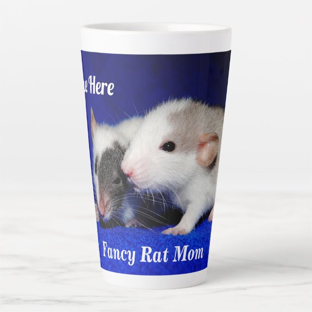 Personalized Baby Fancy Pet Rat Pups Latte Mug (Front)