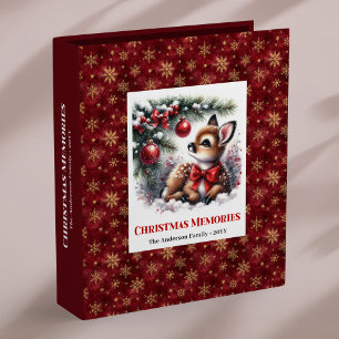 Personalized baby fawn winter scene custom album binder