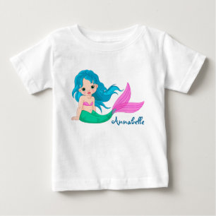 Personalized Baby Fine Jersey T-Shirt/Mermaid T-Shirt