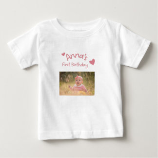 Personalized Baby First Birthday Photo Shirt 