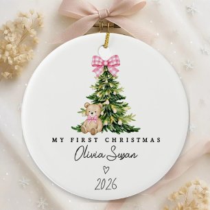 Personalized Baby First Christmas Name Ceramic Ornament