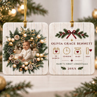 Personalized Baby First Christmas Photo Ornament