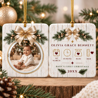 Personalized Baby First Christmas Photo Ornament