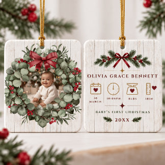 Personalized Baby First Christmas Photo Ornament