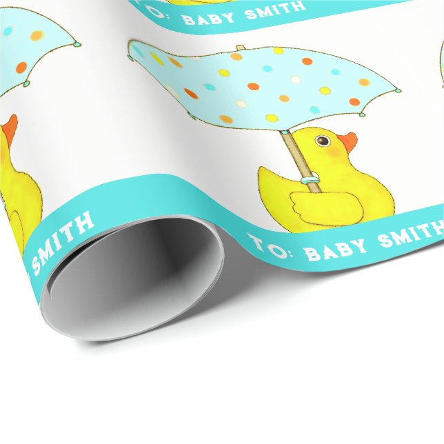 Personalized Baby Gift Wrapping Paper (Roll Corner)