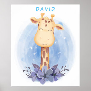 Personalized Baby Giraffe Poster