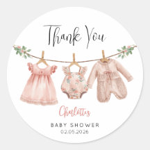 Personalized Baby Girl Baby Shower Sticker