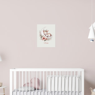 Personalized Baby Girl Deer Poster