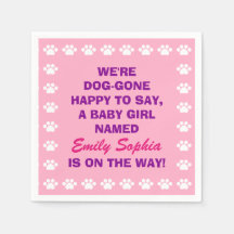 Personalized Baby Girl - Dog Themed Baby Shower