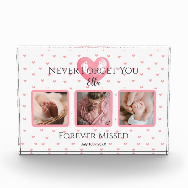 Personalized Baby Girl Memorial Photo Keepsake (Front)