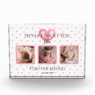 Personalized Baby Girl Memorial Photo Keepsake Block