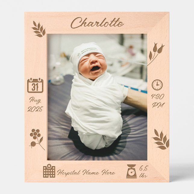 Personalized Baby Girl Memory Frame | DP7 (parental gift | gift for parents | personalized custom photo frame gift newborn | unique gift | best)