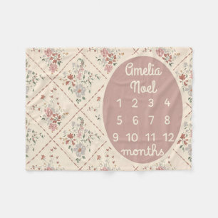 Personalized Baby Girl Milestone Blanket Customize