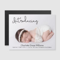 Personalized Baby Girl Photo Birth Announcement