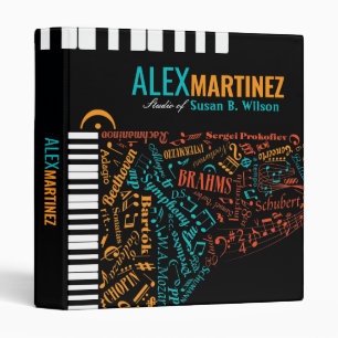 Personalized Baby Grand Piano Student Teacher Binder