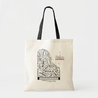 Personalized Baby Grand Piano Student Teacher Tote Bag