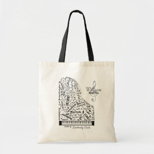 Personalized Baby Grand Piano Student Tote Bag