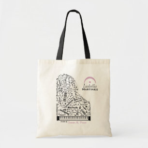 Personalized Baby Grand Piano Student Tote Bag