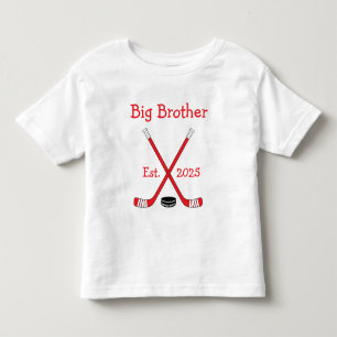 Personalized Baby Hockeys Big Brother Red Toddler T-shirt