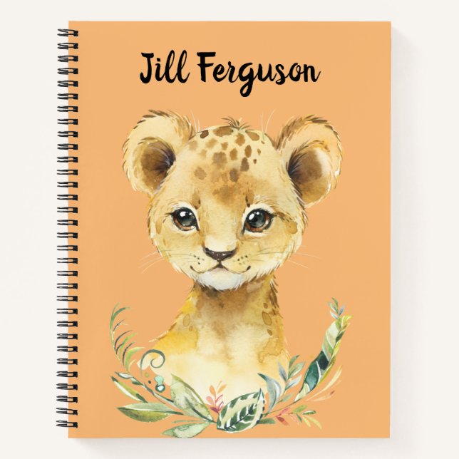 Personalized Baby Lion Sketch Notebook (Front)