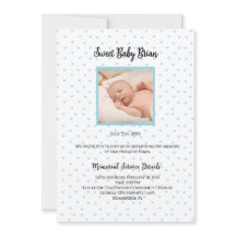 Personalized Baby Memorial Service Invitations