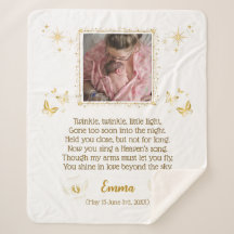 Personalized Baby Memorial Sherpa Blanket
