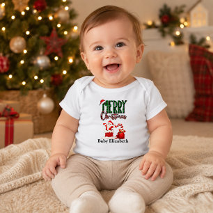 Personalized Baby Merry Christmas Santa Bodysuit