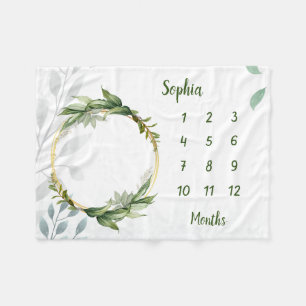 Personalized Baby Milestone Fleece Blanket