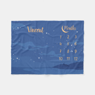 Personalized Baby Milestone Fleece Blanket